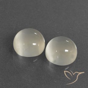 6.56 ctw White Moonstone Stones, Natural Moonstone in Round Cabochon Shape for Sale