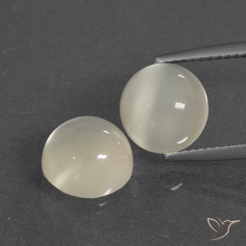 6.27ctw Natural Warm White Moonstone, Round, Translucent