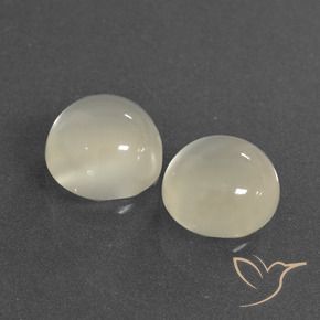 6.27 ctw White Moonstone Stones, Natural Moonstone in Round Cabochon Shape for Sale