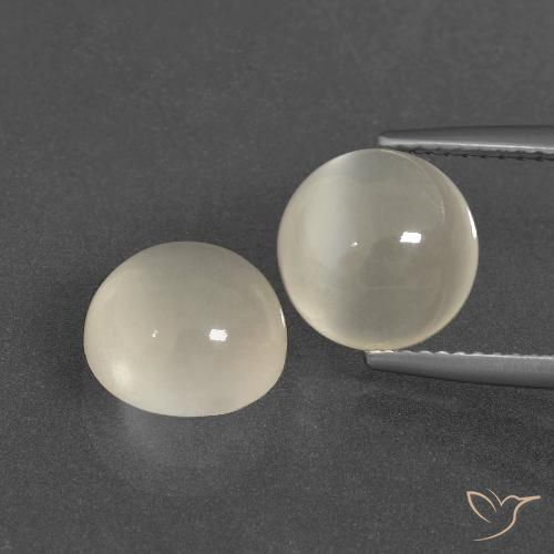 6.42ctw Natural Warm White Moonstone, Round, Translucent