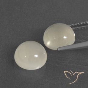 Moonstone Gemstones in 9 mm (calibrated) Size for Sale, Moonstone Stones in Warm White Color