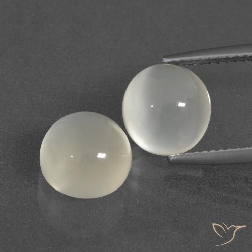 7.23ctw Natural Warm White Moonstone, Round, Translucent
