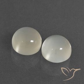 7.23 ctw White Moonstone Stones, Natural Moonstone in Round Cabochon Shape for Sale