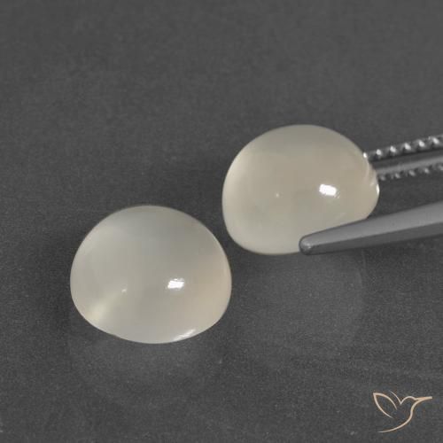 Moonstone Gemstones in 9 mm (calibrated) Size for Sale, Moonstone Stones in Warm White Color