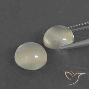 Moonstone Gemstones in 9 mm (calibrated) Size for Sale, Moonstone Stones in Warm White Color