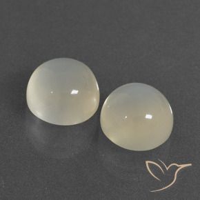 7.30 ctw White Moonstone Stones, Natural Moonstone in Round Cabochon Shape for Sale