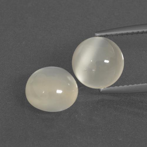 Warm White Moonstone Gem - 2.9ct Round Cabochon (ID: 400141)