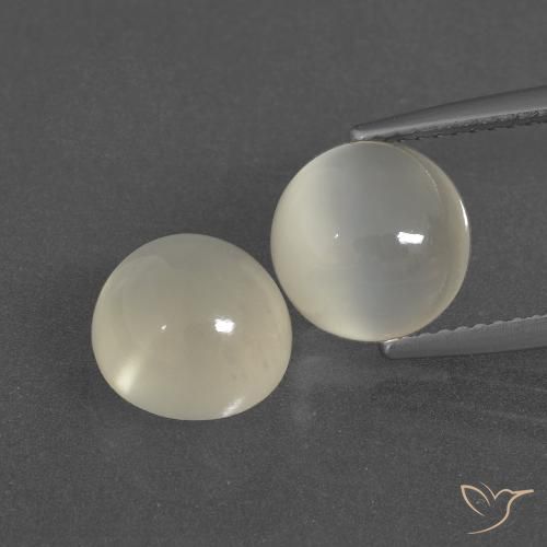 6.91ctw Natural Warm White Moonstone, Round, Translucent