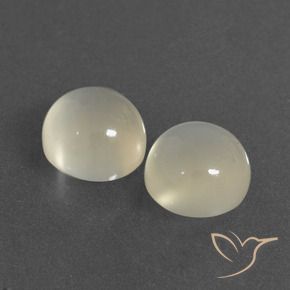 6.91 ctw White Moonstone Stones, Natural Moonstone in Round Cabochon Shape for Sale