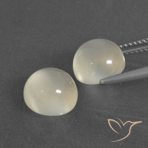 Moonstone Gemstones in 9 mm (calibrated) Size for Sale, Moonstone Stones in Warm White Color