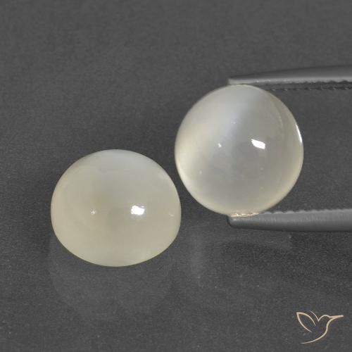 7.26ctw Natural Warm White Moonstone, Round, Translucent