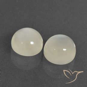 7.26 ctw White Moonstone Stones, Natural Moonstone in Round Cabochon Shape for Sale