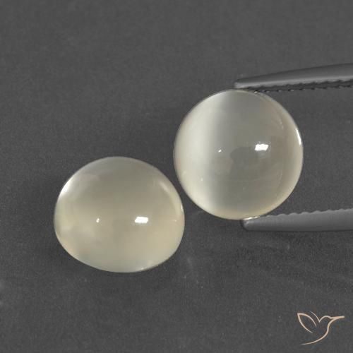 6.43ctw Natural Warm White Moonstone, Round, Translucent