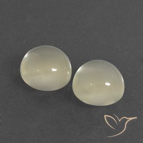 6.43 ctw White Moonstone Stones, Natural Moonstone in Round Cabochon Shape for Sale