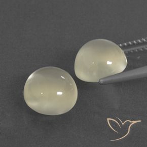 Moonstone Gemstones in 9 mm (calibrated) Size for Sale, Moonstone Stones in Warm White Color