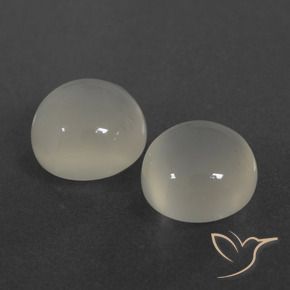 6.41 ctw White Moonstone Stones, Natural Moonstone in Round Cabochon Shape for Sale