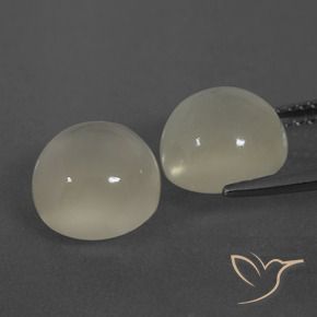Moonstone Gemstones in 9 mm (calibrated) Size for Sale, Moonstone Stones in Warm White Color