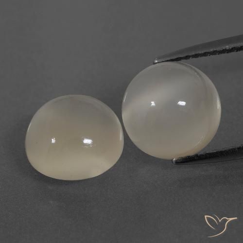 6.26 ct White Moonstone, 9.2 mm Round Cut From India, Photo A