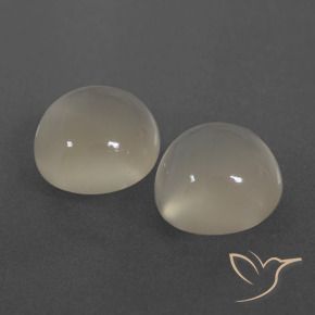 6.26 ctw White Moonstone Stones, Natural Moonstone in Round Cabochon Shape for Sale