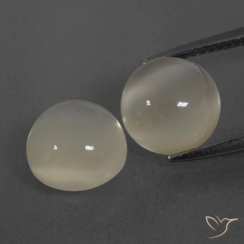 7.01ctw Natural Warm White Moonstone, Round, Translucent