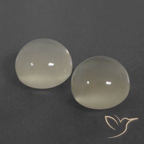 7.01 ctw White Moonstone Stones, Natural Moonstone in Round Cabochon Shape for Sale