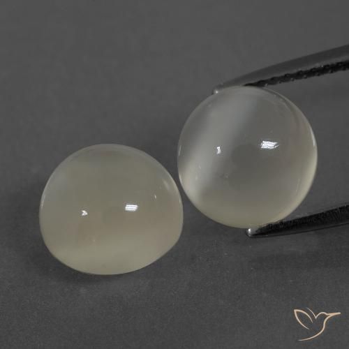 7.15ctw Natural Warm White Moonstone, Round, Translucent