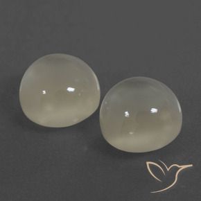 7.15 ctw White Moonstone Stones, Natural Moonstone in Round Cabochon Shape for Sale