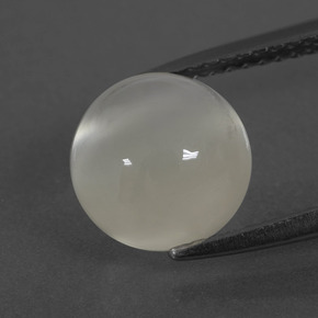 3.46 ct White Moonstone Gemstone, Moonstone Gem in Round Cabochon Shape for Sale.