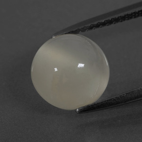 3.58 ct White Moonstone Gemstone, Moonstone Gem in Round Cabochon Shape for Sale.