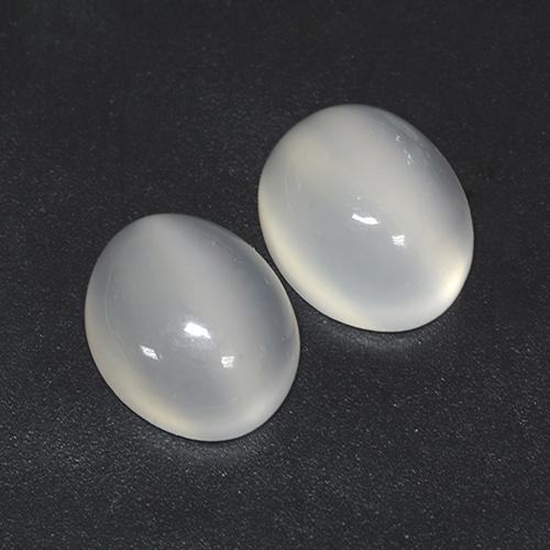Moonstone Gemstones in 11 x 9 mm (calibrated) Size for Sale, Moonstone Stones in White Color