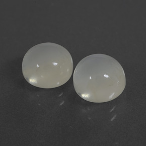 5.22 ctw White Moonstone Stones, Natural Moonstone in Round Cabochon Shape for Sale