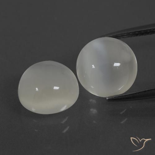 6.13ctw Natural Warm White Moonstone, Round, Translucent