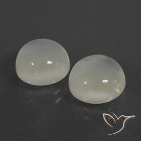 6.13 ctw White Moonstone Stones, Natural Moonstone in Round Cabochon Shape for Sale