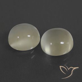 6.35 ctw White Moonstone Stones, Natural Moonstone in Round Cabochon Shape for Sale