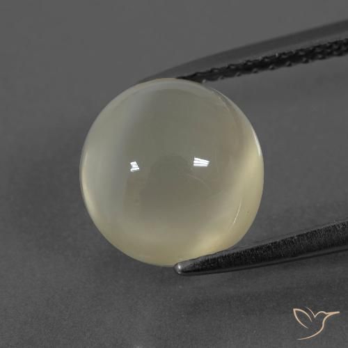 Piedra de Luna Cabujón Redondo de 3,59 ct de India, Dimensión 9,1mm, Claridad Translúcido, Piedra preciosa natural No tratado, 1 pieza de Piedra de Luna en color Blanco cálido, Dureza Mohs de 6 - 6.5, Photo A