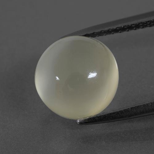 8,9mm Pietra di luna bianco taglio rotondo dall'India, peso di 3,82 ct, pietra preziosa naturale non trattati in purezza Translucent, 1 pezzo Pietra di luna Cabochon rotondo - Colore: Bianco caldo, durezza Mohs di 6 - 6,5 , Photo A
