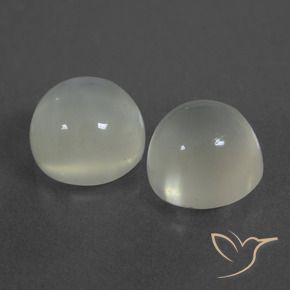 7.60 ctw White Moonstone Stones, Natural Moonstone in Round Cabochon Shape for Sale