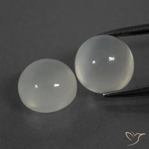 6.94ctw Natural Warm White Moonstone, Round, Translucent