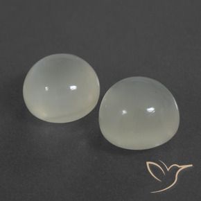 6.94 ctw White Moonstone Stones, Natural Moonstone in Round Cabochon Shape for Sale