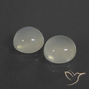 6.12 ctw White Moonstone Stones, Natural Moonstone in Round Cabochon Shape for Sale
