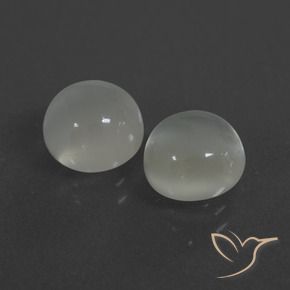4.91 ctw White Moonstone Stones, Natural Moonstone in Round Cabochon Shape for Sale