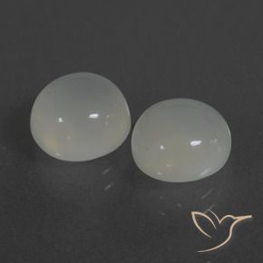 6.17 ctw White Moonstone Stones, Natural Moonstone in Round Cabochon Shape for Sale