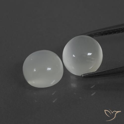 4.24ctw Natural Warm White Moonstone, Round, Translucent