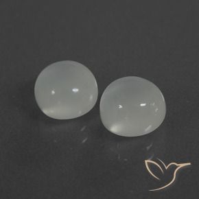 4.24 ctw White Moonstone Stones, Natural Moonstone in Round Cabochon Shape for Sale