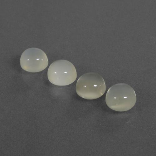 Warm White Moonstone Gem - 1.2ct Round Cabochon (ID: 400270)
