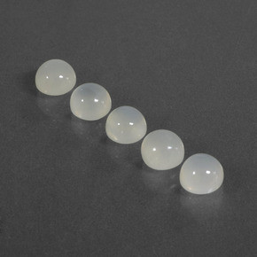 Warmweiß Mondstein Edelstein - 1.1ct Rund Cabochon (ID: 400271)