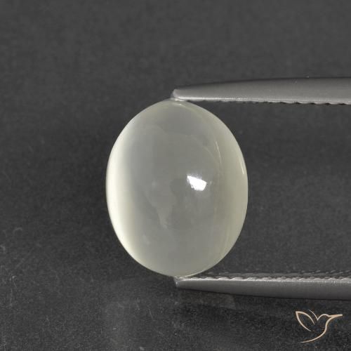 Warm White Лунный Камень Камень - 4.2ct Овал Кабошон (ID: 400286)