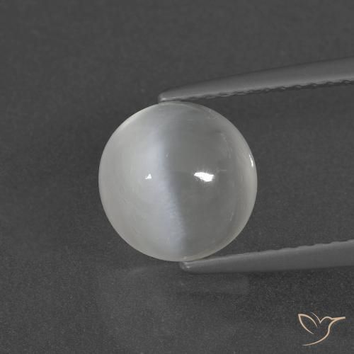 2.3ct Round Warm White Moonstone from India, Dimension 8.5mm, Natural untreated Gemstone, Translucent Clarity, 1pc Round Cabochon Moonstone, Mohs Hardness of 6 - 6.5, Photo A