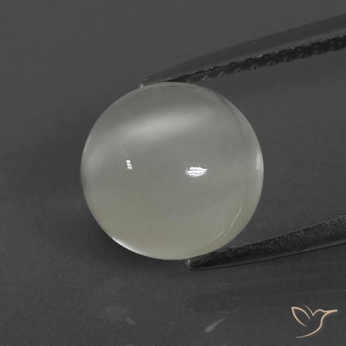 3.18 ct White Moonstone, 9 mm Round Cut From India, Photo A