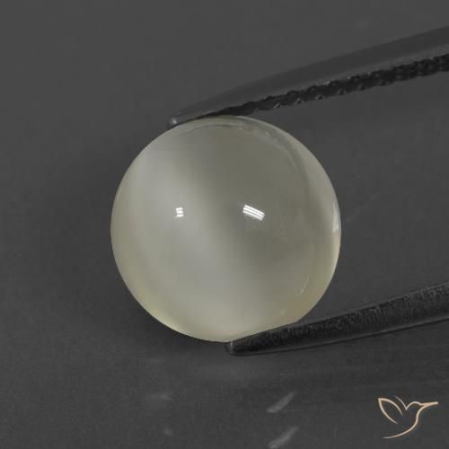 2.84 ct White Moonstone, 8.9 mm Round Cut From India, Photo A